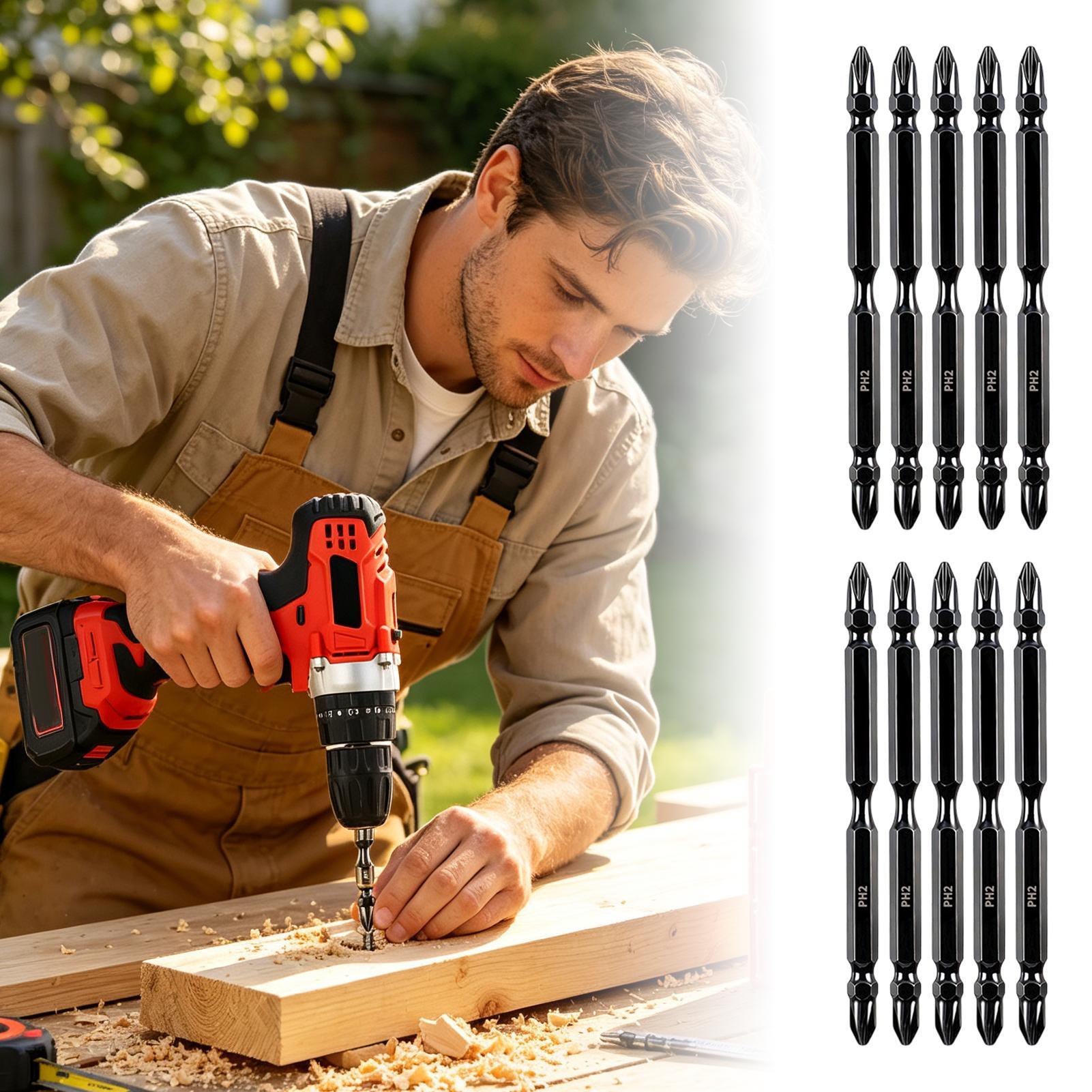 Screwdriver Set - 磁気ドリルビット両端フライス加工磁気ドライバーヘッドキット精密ドライバービットセット産業建設家庭用