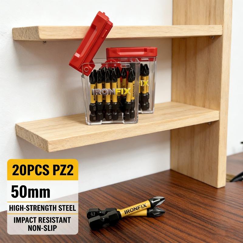 Screwdriver Set - 高品質な20個入りPZ2ドライバービットセット。電動ドリルや工具箱に最適。DIYや家庭での修理に使えるハードウェアアクセサリー。