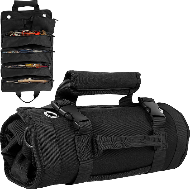 Tool Bag - 1 個の多機能大容量ロールアップキット、キャンバスツールロールカーストレージバッグ、吊り下げツールジッパーキャリアバッグキャンプ用品