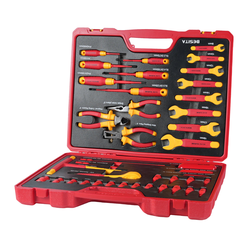 Tool Set - プロ仕様EV修理工具41点セット 1000V絶縁レンチソケットドライバーハンドツールセット