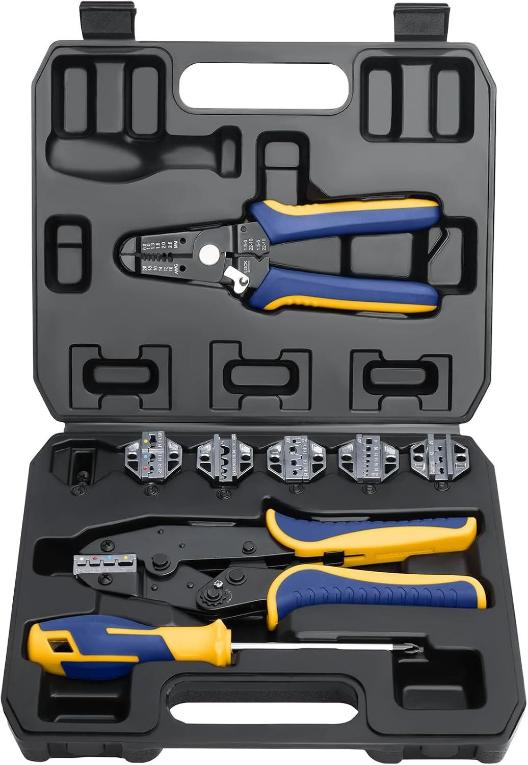 Tool Set - 圧着工具8点セット、ワイヤーストリッパーとドライバー6点セット