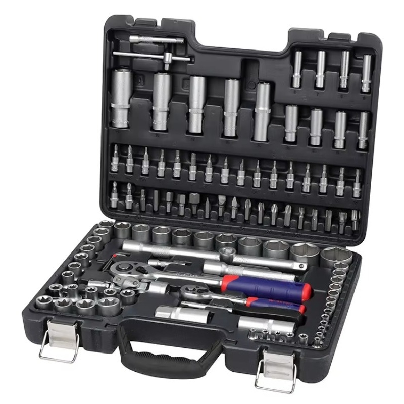 Socket Wrench - 108ピース プロ仕様 自動車修理工具セット CRV鋼製レンチソケットツールキット ハードケース ハンドパワー