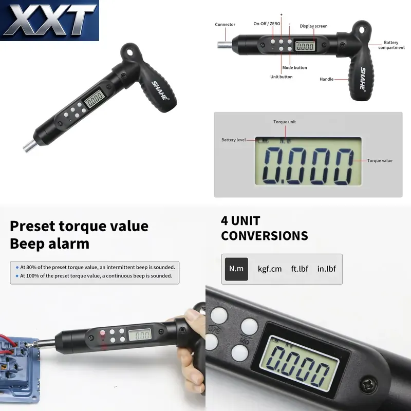 Screwdriver Set - XXT SHAHE デジタルトルクドライバーセット（10種類のビット付き）手持ち式調整可能ネジ締め工具 電気技師用トルクドライバー
