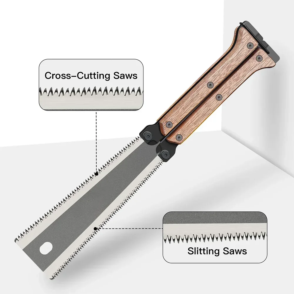 折りたたみ式両面ハンドソー、木製ハンドル付き、木工、剪定、キ - Hacksaw のレビューと価格