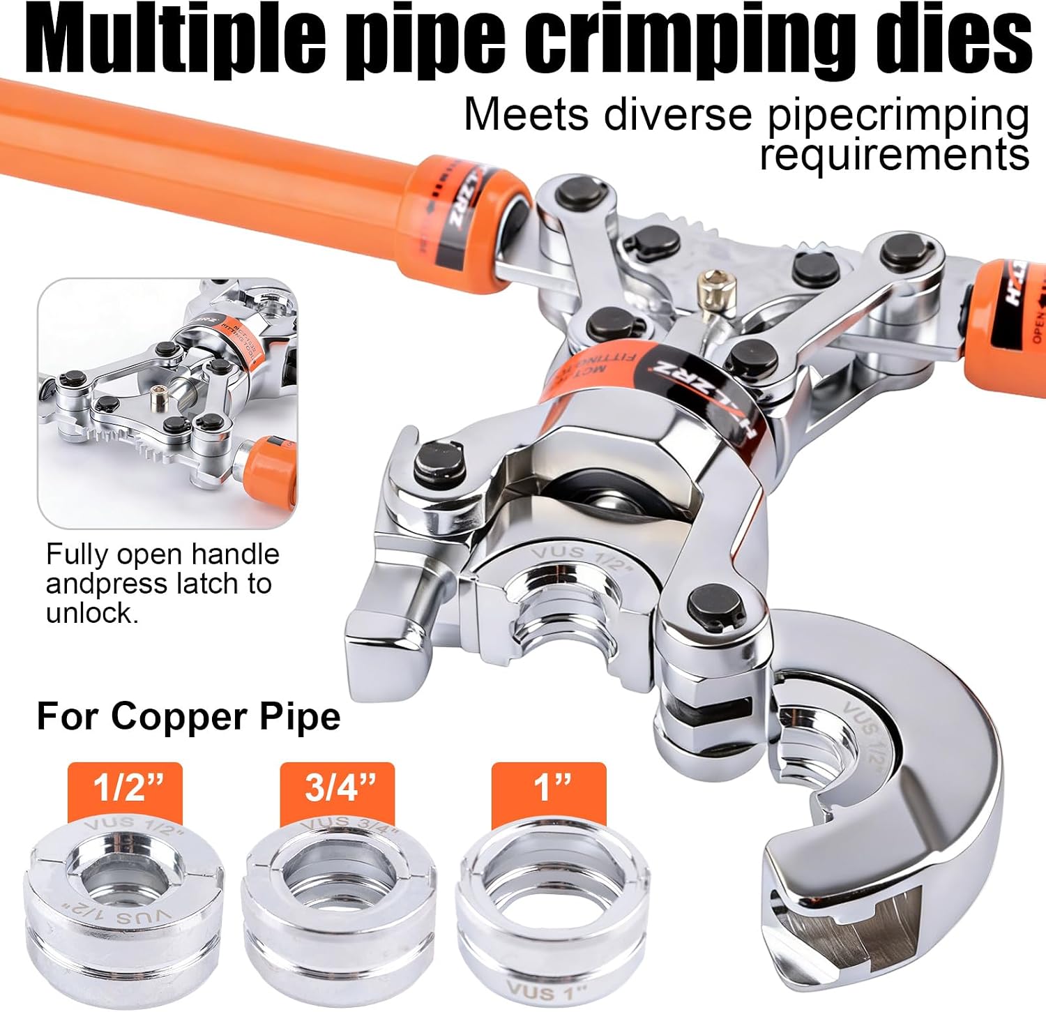 銅管用圧着工具キット。1/2インチ、3/4インチ、1インチの - Tool Set のレビューと価格