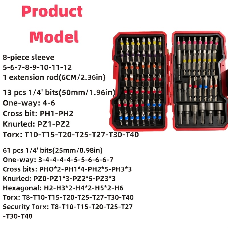 83個入りドライバービットセット、インパクトドライバー用ドリ - Screwdriver Set のレビューと価格