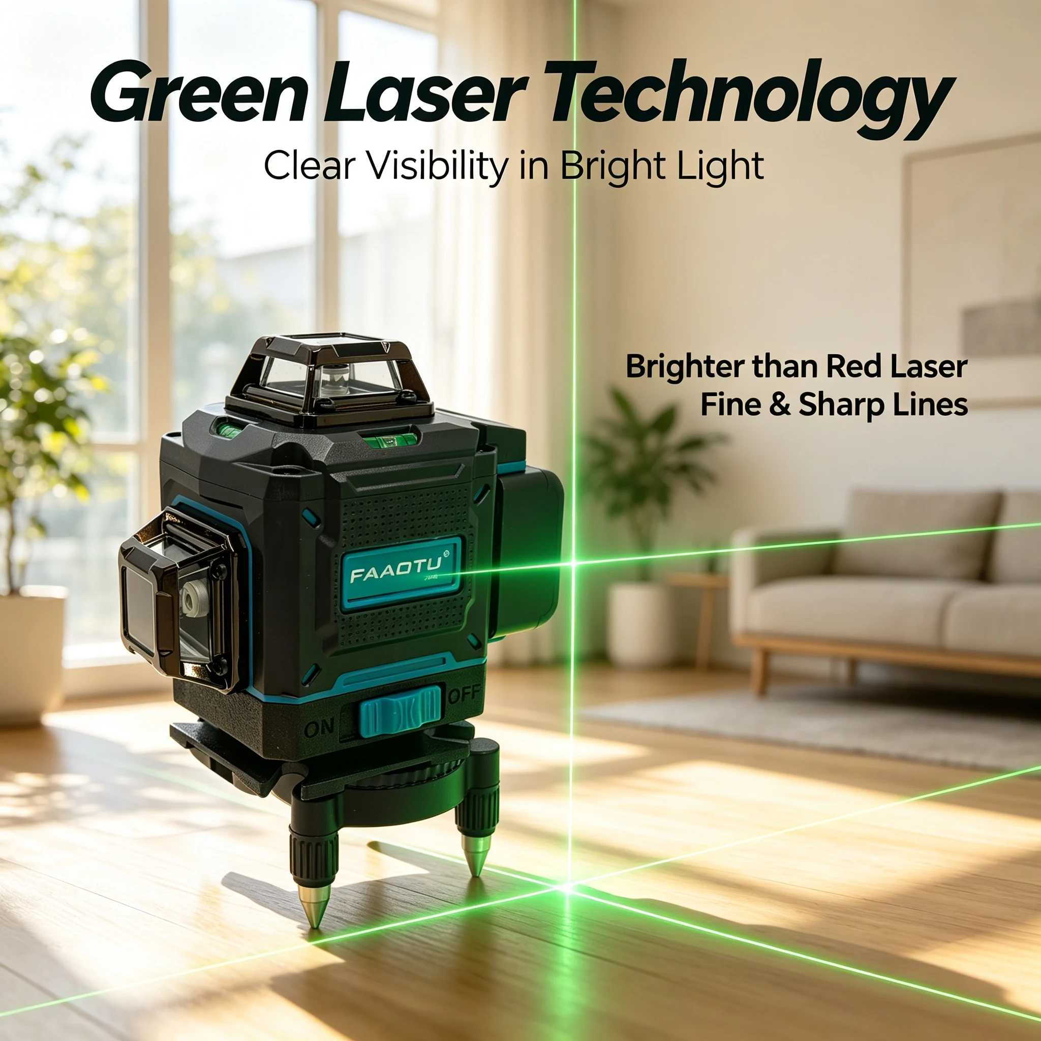 FAAOTU 4D 16ライン 360 °   屋外での精密 - Spirit Level のレビューと価格