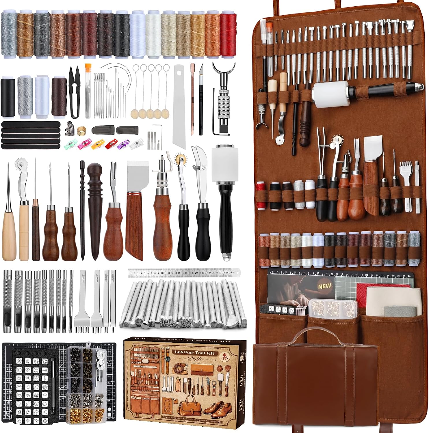 革細工キット、革細工道具とクラフトキット、カスタム収納バッグ - Tool Bag のレビューと価格